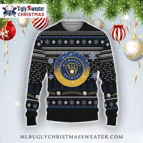 Milwaukee Brewers Classic Logo Holiday Ugly Sweater