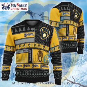 Milwaukee Brewers Patchwork Pattern Ugly Christmas Sweater