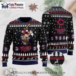 Minnesota Twins Baseball Action Ugly Christmas Sweater