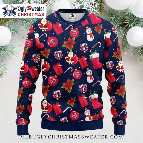 Minnesota Twins Festive Icons Ugly Christmas Sweater