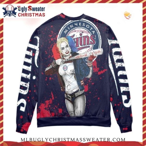 Minnesota Twins Harley Quinn Ugly Christmas Sweater