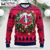 Minnesota Twins Pug Reindeer Christmas Wreath Ugly Sweater