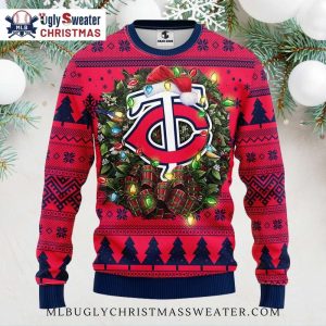 Minnesota Twins Minions Christmas Tree Ugly Sweater