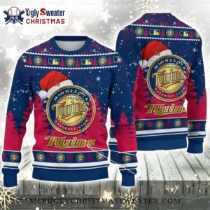 Minnesota Twins Santa Hat Logo Ugly Christmas Sweater