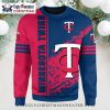 Minnesota Twins Snoopy Striped Ugly Christmas Sweater