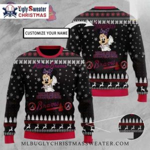 Minnie Atlanta Braves World Series Champion Ugly Sweater