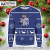 MLB Yankees Logo Wreath Lights Ugly Christmas Sweater