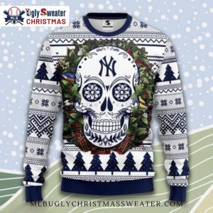 NY Yankees Sugar Skull Ugly Christmas Sweater