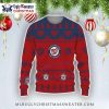 Nationals Snowflake And Reindeer Pattern Christmas Sweater