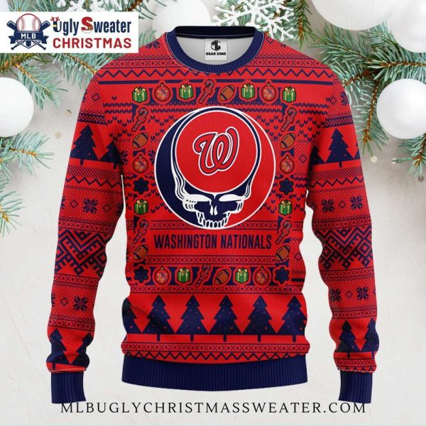 Nationals Skull Logo Christmas Sweater – Festive And Bold