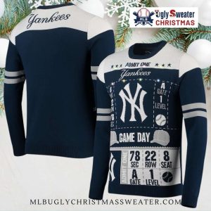 New York Yankees Game Day Ticket Stub Ugly Sweater