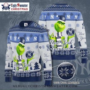 New York Yankees Grinch Christmas Sweater With Wool Material