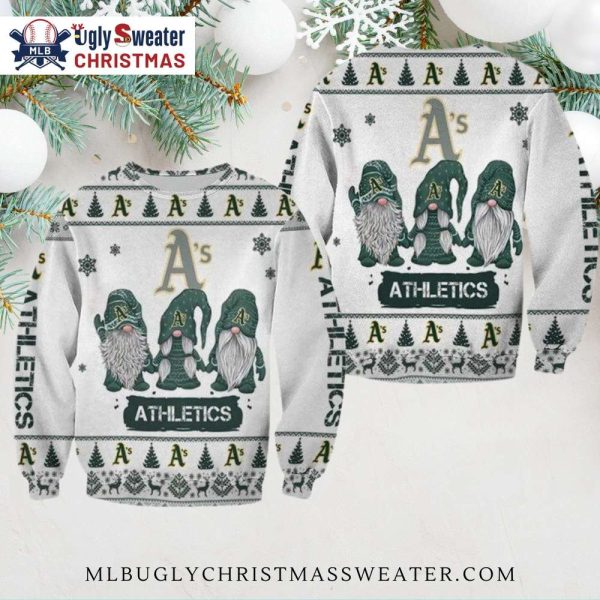 Oakland A’s Gnomes Winter Wonderland Ugly Christmas Sweater