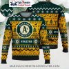 Groot And Grinch Oakland A’s Ugly Christmas Sweater