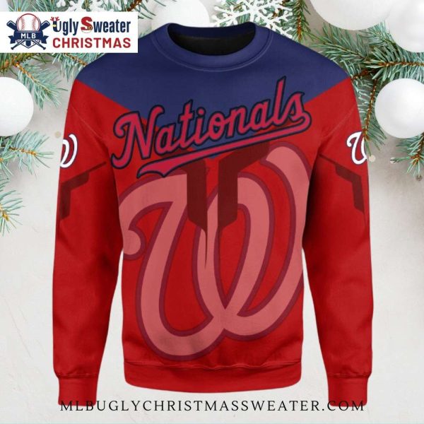 Oversized Nationals Logo Ugly Christmas Sweater – Bold Team Spirit