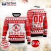 Personalized Red Boston Red Sox Ugly Sweater With Reindeer And Sox Logo