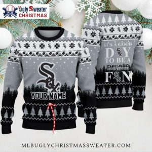 Personalized Chicago White Sox Forest Scene Ugly Christmas Sweater