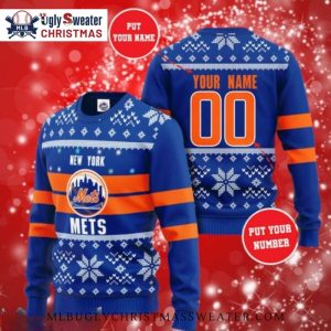 Personalized Mets Christmas Sweater With Name And Number