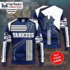 Personalized New York Yankees Snowy Santa Scene Ugly Christmas Sweater