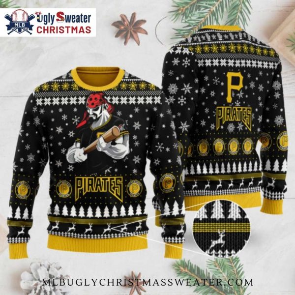 Pirates Bat-Wielding Skeleton Christmas Sweater