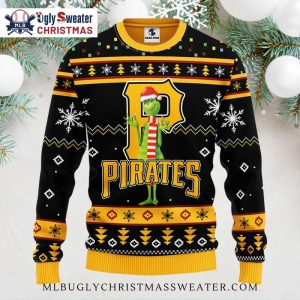 Pirates Grinch Logo Snowflake Ugly Christmas Sweater