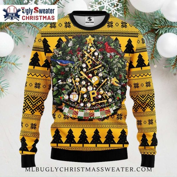 Pittsburgh Pirates Baseball Tree Ugly Christmas Sweater