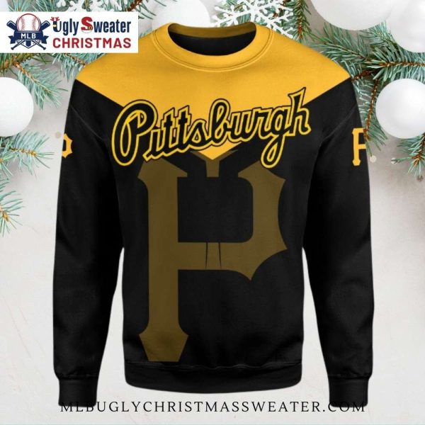 Pittsburgh Pirates Bold Black And Gold Ugly Christmas Sweater