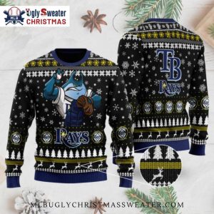 Rays Mascot Baseball Catcher Ugly Christmas Sweater