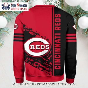 Reds Bold Design Black And Red Ugly Christmas Sweater