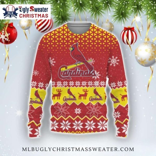 Reindeer Pattern St. Louis Cardinals Christmas Sweater