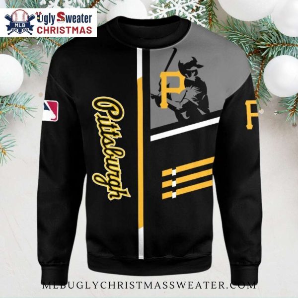 Retro Pittsburgh Pirates Batter Design Ugly Christmas Sweater