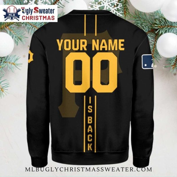 Retro Pittsburgh Pirates Batter Design Ugly Christmas Sweater