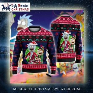 Rick And Morty Atlanta Braves Ugly Christmas Sweater