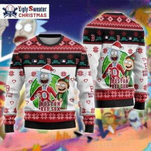 Rick And Morty Boston Red Sox Christmas Sweater