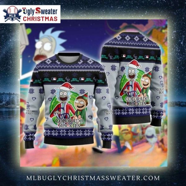 Rick And Morty Christmas Colorado Rockies Ugly Sweater