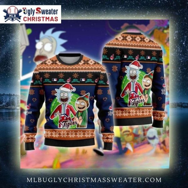 Rick And Morty Detroit Tigers Ugly Christmas Sweater