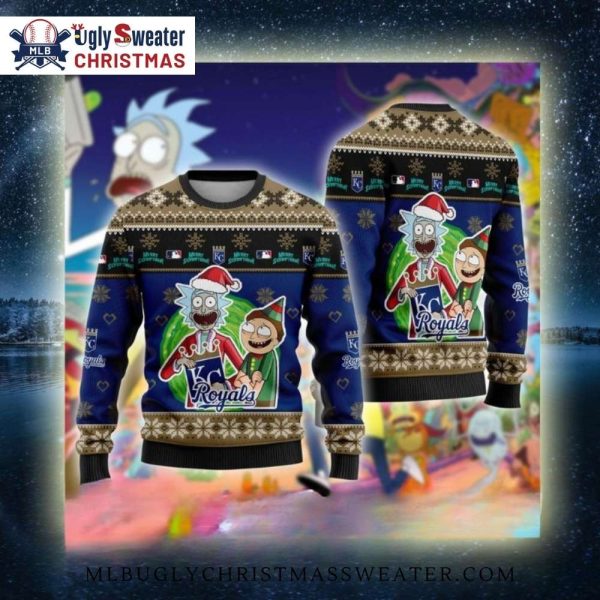 Rick And Morty KC Royals Santa Ugly Christmas Sweater