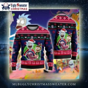 Rick And Morty Minnesota Twins Ugly Christmas Sweater