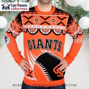 SF Giants Baseball Festive Knit Ugly Christmas Sweater