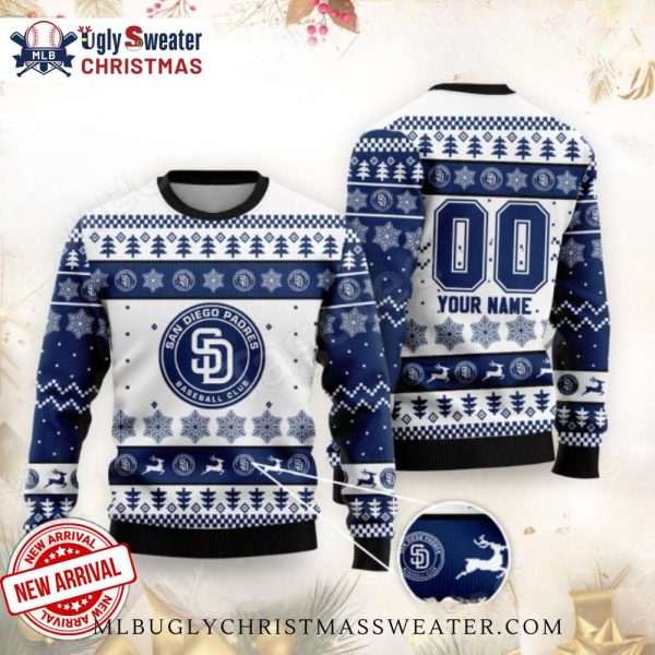 San Diego Padres Christmas Sweater Customizable Name Design