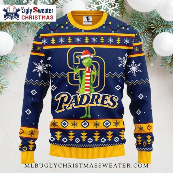 San Diego Padres Christmas Sweater Grinch Holiday Theme