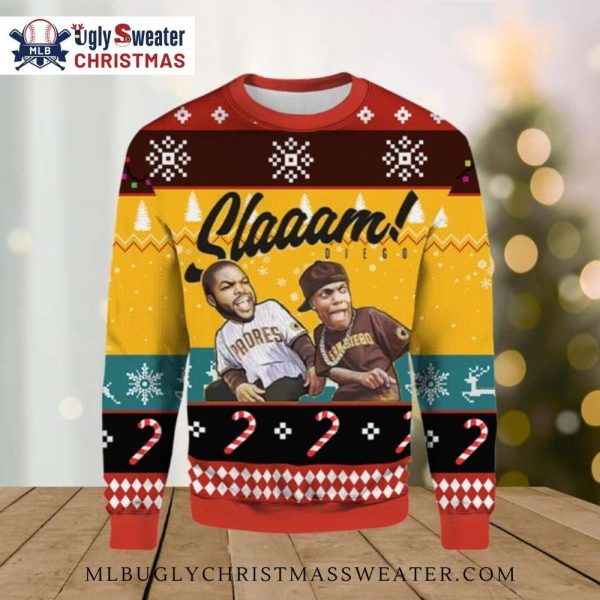 San Diego Padres Ugly Christmas Sweater Slam Diego Players