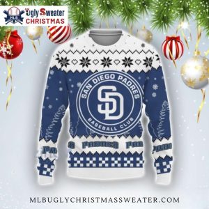 San Diego Padres Ugly Christmas Sweater Snowflake Pattern