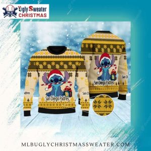 San Diego Padres Ugly Sweater Stitch Candy Cane Christmas