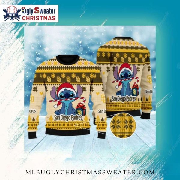 San Diego Padres Ugly Sweater Stitch Candy Cane Christmas