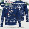 San Diego Padres Ugly Sweater With Snoopy Dabbing Design