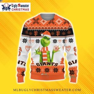 San Francisco Giants Grinch With Baseball Holiday Ugly Sweater