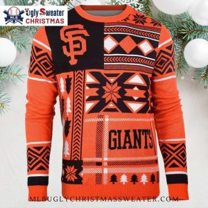 San Francisco Giants Patterned Festive Ugly Christmas Sweater