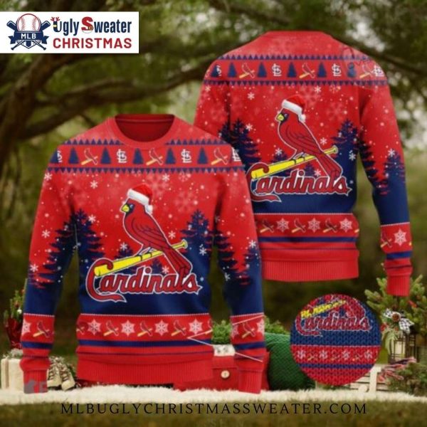 Santa Cardinals Snowflake Ugly Sweater – Winter Holiday Edition