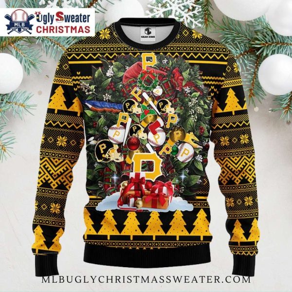 Santa Gifts And Pittsburgh Pirates Baseball Ugly Sweater